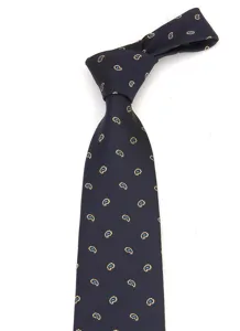 Corbata Hombre Azul Marino Paisley Negocios Formal Boda Novio Corbata Clasica Elegante