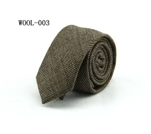 Detail view of a stylish wool plaid necktie showcasing fine texture and classic pattern.