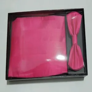 Elegant hot pink men cummerbund and bowtie set for wedding parties and formal evening events.