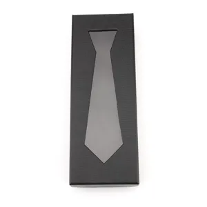 Detail view of the black snake texture tie gift box, featuring a clear tie-shaped window.