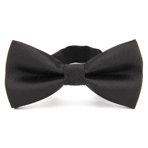 Classic black striped bow tie for men formal suit business wear wedding party groom neckwear