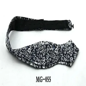 Detailed view of the Korean style floral cotton pointed bow tie for fashion men, handmade.