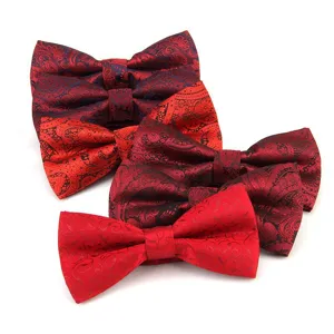 Men's Paisley Bowtie Formal Business Wedding Groom Banquet Jacquard Bow Tie Polyester