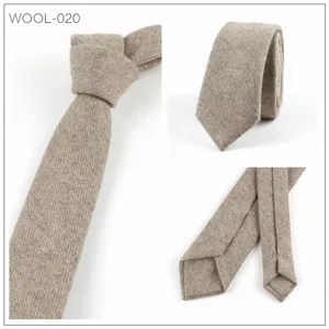 Corbata estrecha de lana para hombre negocios formal boda estilo británico color sólido