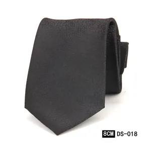 Corbata jacquard negra clásica para hombre de 8cm, elegante corbata formal de negocios.