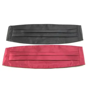 Men Satin Pleated Tuxedo Cummerbund Formal Dress Suit Accessories For Wedding Party Banquet