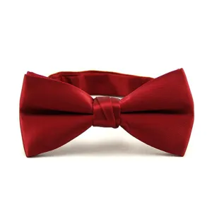 Men Solid Color Satin Bow Tie Classic Wedding Formal Groom Bowtie Fashion Business Party Neckwear Accessories