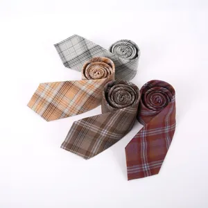 Set di cravatte a quadri da uomo, cravatte eleganti per affari formali e casual da indossare.