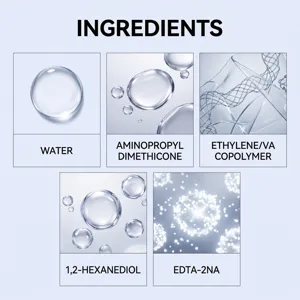 Vista detallada de los ingredientes químicos y las estructuras microscópicas del revestimiento.