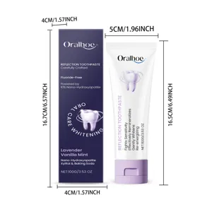 Dentifrice blanchissant ORALHOE lavande vanille menthe à l'hydroxyapatite pour les dents.