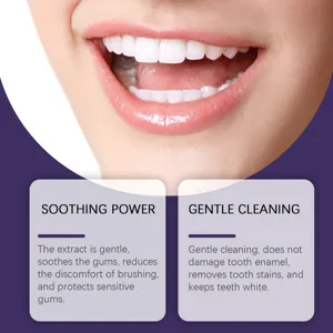Dentifrice blanchissant soin doux apaise les gencives et protege email dents quotidien.