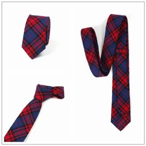 Corbata delgada a cuadros hombre estilo escoces negocios y ropa formal elegante