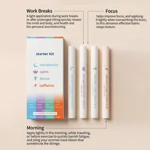Pflanzliches Aroma-Diffusor-Set mit 4 ätherischen Öl-Inhalatoren für tägliche Entspannung.