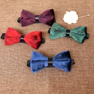 Stylish men velvet bow tie wedding evening suit accessories multicolor bowknot for gents.