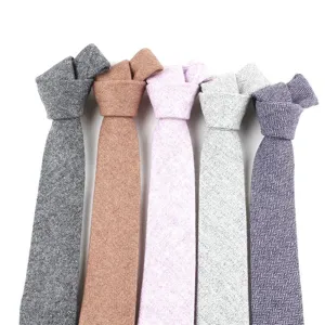 Conjunto de corbata fina de lana para hombre negocios boda elegante traje varios colores