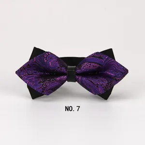 Lila Paisley spitze Fliege Detailansicht für Herren formelle Kleidung Hochzeitsaccessoires.