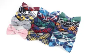 Détails nœud papillon écossais homme, style britannique classique coton, multimodèles.