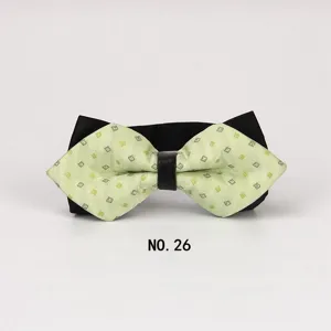 Herren spitze Fliege gruen geometrisches Muster Hochzeit Braeutigam formeller Halsschmuck.