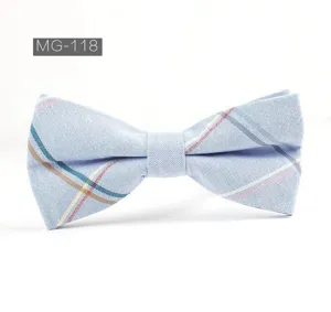 Nœud papillon classique en coton à carreaux style britannique pour hommes et garçons.