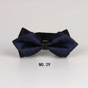 Herren spitze Fliege blau kariert Mode Hochzeit Bräutigam Smoking Halsschmuck Zubehör