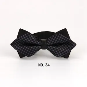 Herren spitz Fliege Hochzeit Bräutigam Karo geometrisch elegant stylisch Halskrause Mode