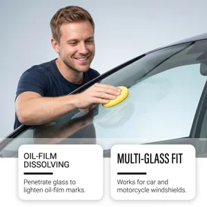 Vue détaillée de la pâte nettoyante pour film d'huile de voiture, élimine efficacement.