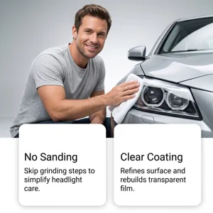Gedetailleerd overzicht van professionele koplamprestauratie en heldere coatingapplicatie.