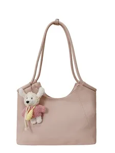 Chic pink shoulder bag for women, trendy niche design large capacity tote bag for summer.
