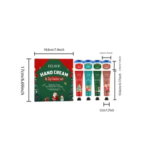 EELHOE Set regalo crema mani e balsamo labbra di Natale, cura della pelle idratante.