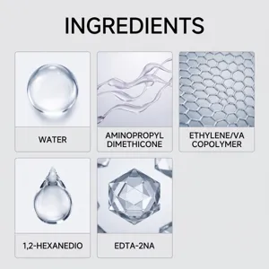 Detalles de ingredientes del recubrimiento cerámico con agua, polímeros y componentes activos.