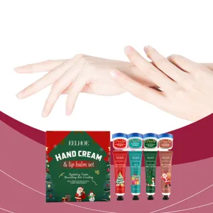 Set regalo di crema mani e balsamo labbra di Natale EELHOE, cura nutriente e idratante.