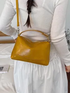 Stijlvolle dames gele schoudertas PU leer crossbody tas chique casual commute handtas