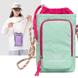 Kids lightweight crossbody phone bag solid color cute mini shoulder bag for travel outdoor