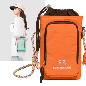 Lightweight kids cross-body phone bag portable mini shoulder pouch with colorful braided straps