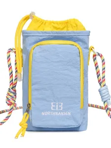 Lightweight kids crossbody phone bag, cute blue and yellow design with colorful strap.