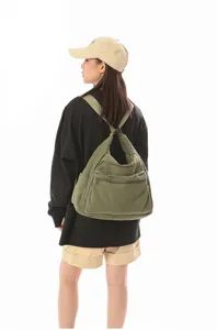 Bolso cruzado de lona minimalista japonés de gran capacidad para uso diario casual