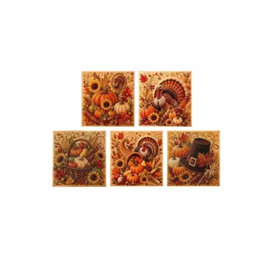 Autumn diamond painting set 5pcs Thanksgiving turkey pumpkin DIY craft home wall decor kits