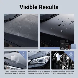 Imagen de detalle de revestimiento cerámico para coche con resultados visibles.