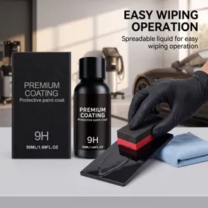 Kit de revestimiento cerámico para coche 9H, líquido 50ml para protección y brillo.