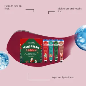 EELHOE Natale Set Crema Mani e Balsamo Labbra Idratante Nutriente Regalo Cura della Pelle