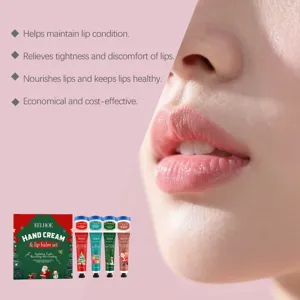 Dettaglio del set crema mani e balsamo labbra EELHOE con proprieta nutrienti e idratanti efficaci.