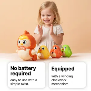 Bonito juego de juguetes de pollitos de cuerda para niños, juguetes mecánicos sin pilas.