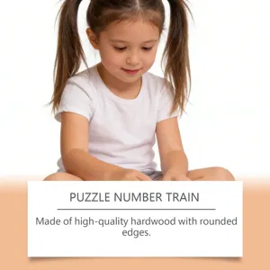Holz Zahlen Zug Puzzle Spielzeug für Kinder, Lernspielzeug Kleinkind Geschenk Box.