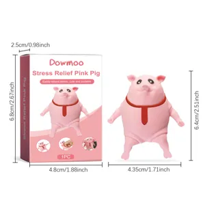 Juguete antiestrés de cerdo rosa lindo Dowmoo con embalaje, artículo divertido suave