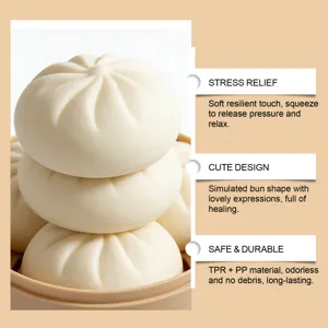 Simulation baozi squeeze toy, soft slow-rebound decompression toy for office and portable use.