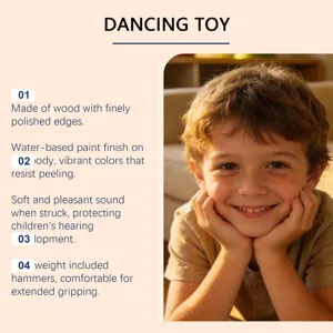 Hölzernes Tanzspielzeug für Kinder mit glatten Kanten und sicherer Lackierung.