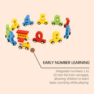 Holz Zahlenzug Spielzeug für frühes Mathe Lernen, bunte Lernbausteine für Kinder Bildung.
