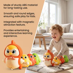 Lindo juguete de pollito magnético caminante para niños pequeños, educativo interactivo.