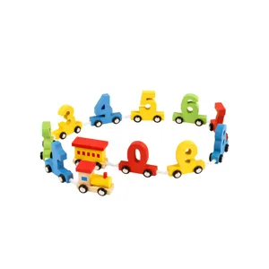 Pädagogisches Holz Zug Spielzeug Montessori Zahlen Lernspielzeug für Kinder spielend lernen.