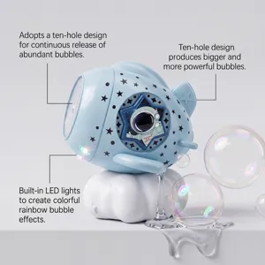 10-Gats Vliegtuig Bellenblaas Machine met LED Verlichting Schattige Wolk Basis Speelgoed